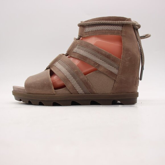Sorel Joanie II Women's Size 9.5 Lace Up Wedge Sandals Brown NL3272-240 - Picture 3 of 8
